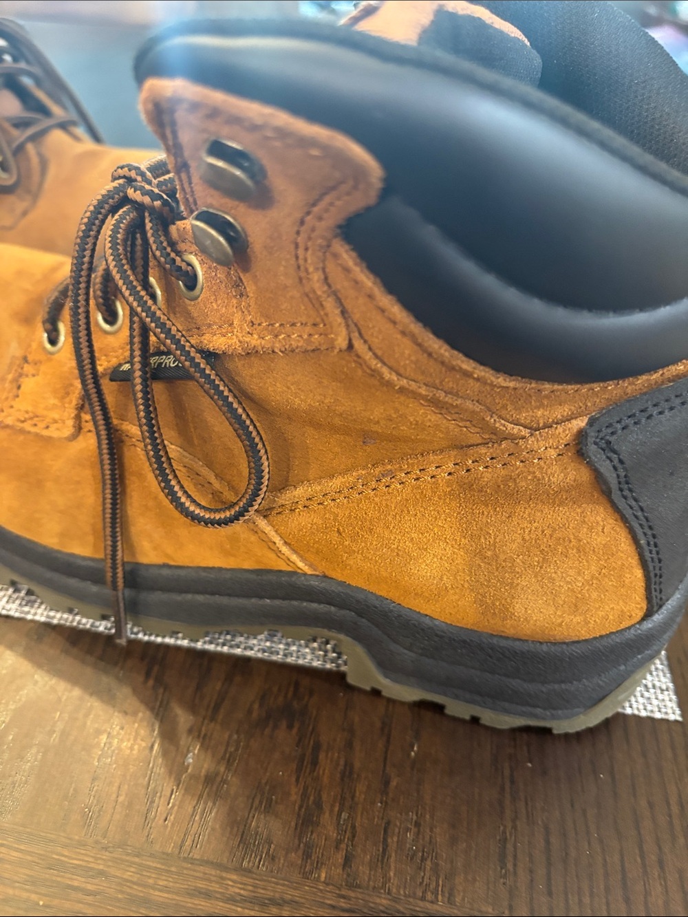 Brahma Tan Suede Work Boots 7.5 womens Black & safety toe oil resist waterproof - Picture 8 of 15